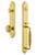 Grandeur Hardware - Arc One-Piece Handleset with F Grip and Windsor Knob in Lifetime Brass - ARCFGRWIN - 844453