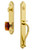 Grandeur Hardware - Arc One-Piece Handleset with S Grip and Baguette Amber Knob in Lifetime Brass - ARCSGRBCA - 843428
