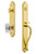 Grandeur Hardware - Arc One-Piece Handleset with S Grip and Baguette Clear Crystal Knob in Lifetime Brass - ARCSGRBCC - 843496