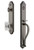 Grandeur Hardware - Arc One-Piece Dummy Handleset with S Grip and Baguette Clear Crystal Knob in Antique Pewter - ARCSGRBCC - 848368