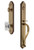 Grandeur Hardware - Arc One-Piece Dummy Handleset with S Grip and Baguette Clear Crystal Knob in Vintage Brass - ARCSGRBCC - 848388