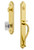 Grandeur Hardware - Arc One-Piece Dummy Handleset with S Grip and Baguette Clear Crystal Knob in Lifetime Brass - ARCSGRBCC - 848373