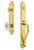 Grandeur Hardware - Arc One-Piece Dummy Handleset with S Grip and Biarritz Knob in Lifetime Brass - ARCSGRBIA - 848398