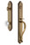 Grandeur Hardware - Arc One-Piece Dummy Handleset with S Grip and Bordeaux Knob in Vintage Brass - ARCSGRBOR - 848438