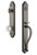 Grandeur Hardware - Arc One-Piece Dummy Handleset with S Grip and Bordeaux Knob in Antique Pewter - ARCSGRBOR - 848418