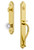 Grandeur Hardware - Arc One-Piece Dummy Handleset with S Grip and Bordeaux Knob in Lifetime Brass - ARCSGRBOR - 848423