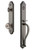 Grandeur Hardware - Arc One-Piece Handleset with S Grip and Bouton Knob in Antique Pewter - ARCSGRBOU - 843665