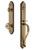 Grandeur Hardware - Arc One-Piece Handleset with S Grip and Bouton Knob in Vintage Brass - ARCSGRBOU - 843712