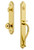 Grandeur Hardware - Arc One-Piece Handleset with S Grip and Bouton Knob in Lifetime Brass - ARCSGRBOU - 843677