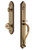 Grandeur Hardware - Arc One-Piece Dummy Handleset with S Grip and Bouton Knob in Vintage Brass - ARCSGRBOU - 848463