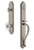 Grandeur Hardware - Arc One-Piece Dummy Handleset with S Grip and Burgundy Knob in Satin Nickel - ARCSGRBUR - 848478