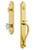 Grandeur Hardware - Arc One-Piece Dummy Handleset with S Grip and Chambord Knob in Lifetime Brass - ARCSGRCHM - 848498