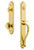 Grandeur Hardware - Arc One-Piece Handleset with S Grip and Circulaire Knob in Lifetime Brass - ARCSGRCIR - 843855