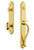 Grandeur Hardware - Arc One-Piece Handleset with S Grip and Eden Prairie Knob in Lifetime Brass - ARCSGREDN - 843917