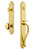 Grandeur Hardware - Arc One-Piece Dummy Handleset with S Grip and Fifth Avenue Knob in Lifetime Brass - ARCSGRFAV - 848573