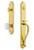 Grandeur Hardware - Arc One-Piece Handleset with S Grip and Hyde Park Knob in Lifetime Brass - ARCSGRHYD - 844156