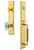 Grandeur Hardware - Carre One-Piece Handleset with C Grip and Baguette Clear Crystal Knob in Lifetime Brass - CARCGRBCC - 842166