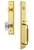 Grandeur Hardware - Carre One-Piece Dummy Handleset with C Grip and Baguette Clear Crystal Knob in Lifetime Brass - CARCGRBCC - 848825