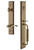 Grandeur Hardware - Carre One-Piece Handleset with C Grip and Bellagio Lever in Vintage Brass - CARCGRBEL - 843043