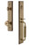 Grandeur Hardware - Carre One-Piece Dummy Handleset with C Grip and Bouton Knob in Vintage Brass - CARCGRBOU - 848915
