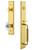 Grandeur Hardware - Carre One-Piece Handleset with C Grip and Burgundy Knob in Lifetime Brass - CARCGRBUR - 842245