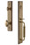 Grandeur Hardware - Carre One-Piece Handleset with C Grip and Eden Prairie Knob in Vintage Brass - CARCGREDN - 842314