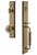 Grandeur Hardware - Carre One-Piece Handleset with C Grip and Fifth Avenue Knob in Vintage Brass - CARCGRFAV - 842336