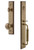 Grandeur Hardware - Carre One-Piece Dummy Handleset with C Grip and Fifth Avenue Knob in Vintage Brass - CARCGRFAV - 849040