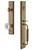 Grandeur Hardware - Carre One-Piece Handleset with C Grip and Fontainebleau Knob in Vintage Brass - CARCGRFON - 842355