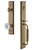 Grandeur Hardware - Carre One-Piece Dummy Handleset with C Grip and Fontainebleau Knob in Vintage Brass - CARCGRFON - 849065