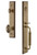 Grandeur Hardware - Carre One-Piece Handleset with C Grip and Grande Victorian Knob in Vintage Brass - CARCGRGVC - 842374