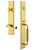 Grandeur Hardware - Carre One-Piece Handleset with C Grip and Newport Lever in Lifetime Brass - CARCGRNEW - 843097