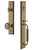 Grandeur Hardware - Carre One-Piece Dummy Handleset with C Grip and Soleil Knob in Vintage Brass - CARCGRSOL - 849190