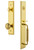 Grandeur Hardware - Carre One-Piece Handleset with C Grip and Windsor Knob in Lifetime Brass - CARCGRWIN - 842481