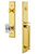 Grandeur Hardware - Carre One-Piece Handleset with D Grip and Baguette Clear Crystal Knob in Lifetime Brass - CARDGRBCC - 844574