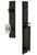 Grandeur Hardware - Carre One-Piece Handleset with D Grip and Baguette Clear Crystal Knob in Timeless Bronze - CARDGRBCC - 844598