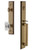 Grandeur Hardware - Carre One-Piece Handleset with D Grip and Baguette Clear Crystal Knob in Vintage Brass - CARDGRBCC - 844610