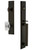 Grandeur Hardware - Carre One-Piece Handleset with D Grip and Baguette Clear Crystal Knob in Timeless Bronze - CARDGRBCC - 844601