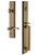 Grandeur Hardware - Carre One-Piece Handleset with D Grip and Bellagio Lever in Vintage Brass - CARDGRBEL - 847228