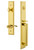 Grandeur Hardware - Carre One-Piece Handleset with D Grip and Bellagio Lever in Lifetime Brass - CARDGRBEL - 847182