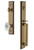 Grandeur Hardware - Carre One-Piece Handleset with D Grip and Biarritz Knob in Vintage Brass - CARDGRBIA - 844671