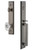 Grandeur Hardware - Carre One-Piece Dummy Handleset with D Grip and Biarritz Knob in Antique Pewter - CARDGRBIA - 848847