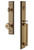 Grandeur Hardware - Carre One-Piece Handleset with D Grip and Bouton Knob in Vintage Brass - CARDGRBOU - 844791