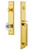 Grandeur Hardware - Carre One-Piece Handleset with D Grip and Burgundy Knob in Lifetime Brass - CARDGRBUR - 844817