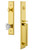 Grandeur Hardware - Carre One-Piece Handleset with D Grip and Chambord Knob in Lifetime Brass - CARDGRCHM - 844874