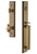 Grandeur Hardware - Carre One-Piece Handleset with D Grip and Eden Prairie Knob in Vintage Brass - CARDGREDN - 845020