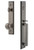 Grandeur Hardware - Carre One-Piece Handleset with D Grip and Fifth Avenue Knob in Antique Pewter - CARDGRFAV - 845030