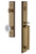 Grandeur Hardware - Carre One-Piece Handleset with D Grip and Fontainebleau Knob in Vintage Brass - CARDGRFON - 845138