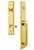 Grandeur Hardware - Carre One-Piece Dummy Handleset with D Grip and Georgetown Lever in Lifetime Brass - CARDGRGEO - 849897