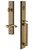 Grandeur Hardware - Carre One-Piece Handleset with D Grip and Portofino Lever in Vintage Brass - CARDGRPRT - 847588